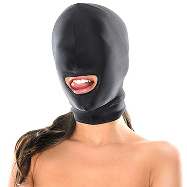Schwarze Kopfmaske mit Offenem Mund