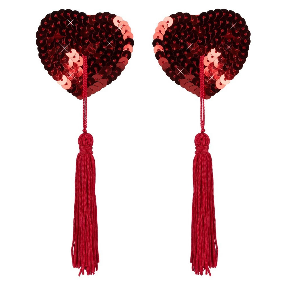 Nipple Tassels in Red with Sequins