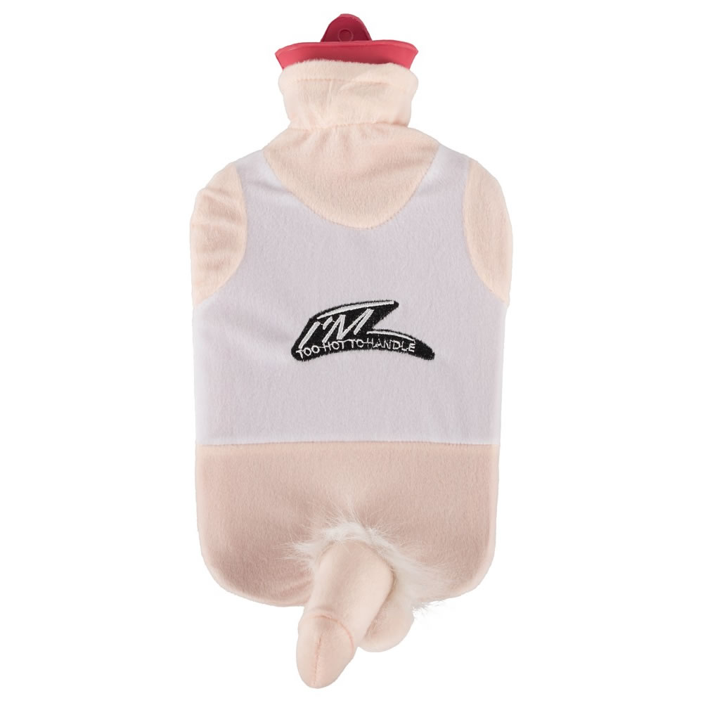 Hot Water Bottle with Plush Cover and Penis