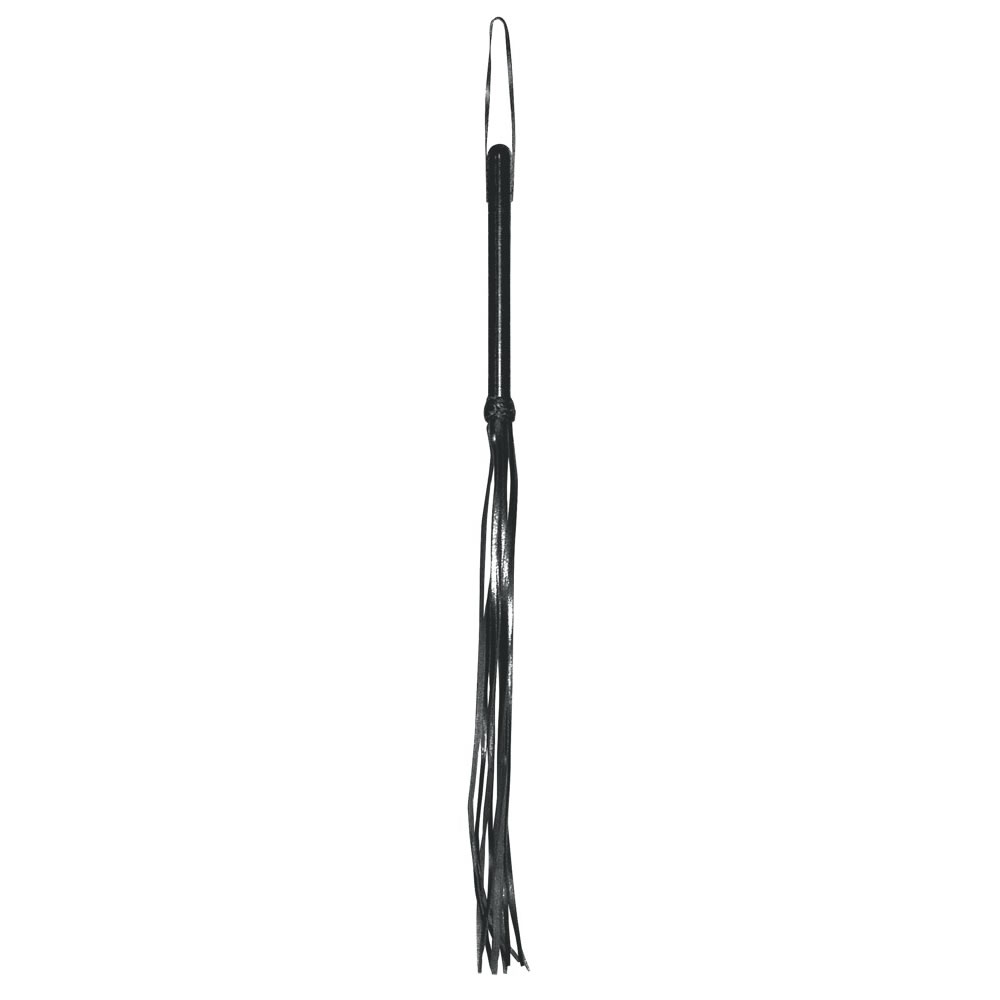 Leather Flogger with Wooden Handle and Loop