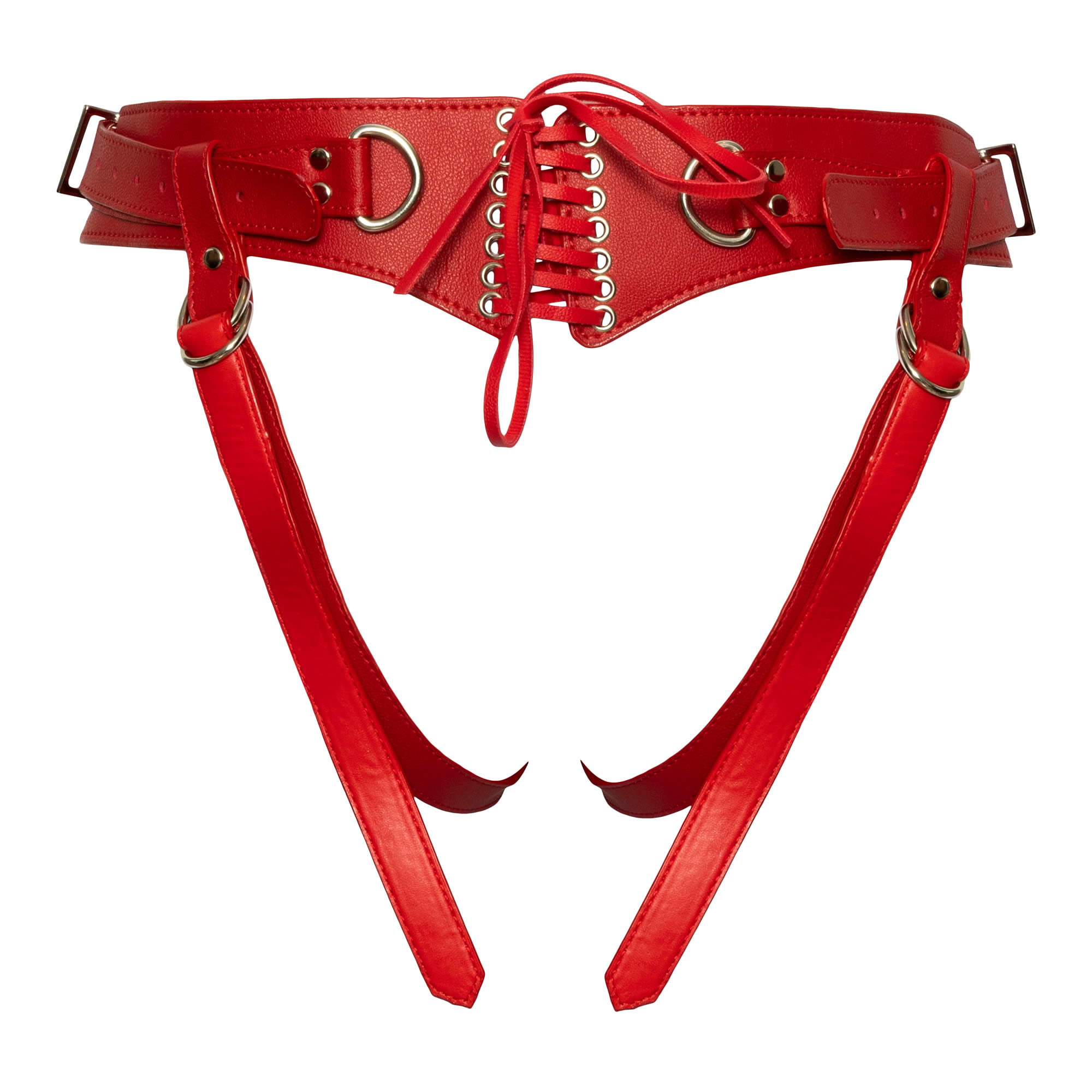 Bad Kitty Strap-On Harness in Red Leather Look