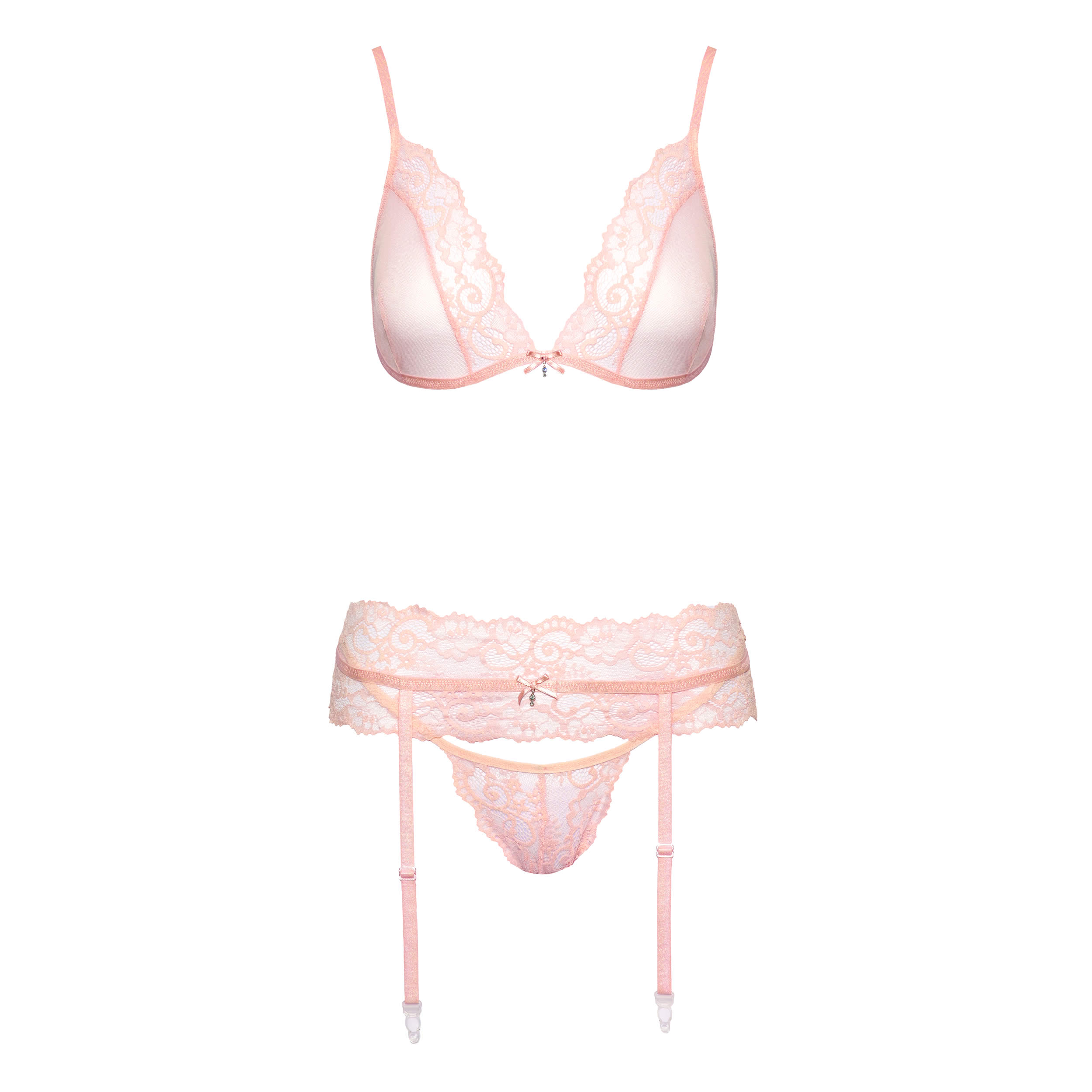 Kissable Lingerie Set in Rose with Lace Borders