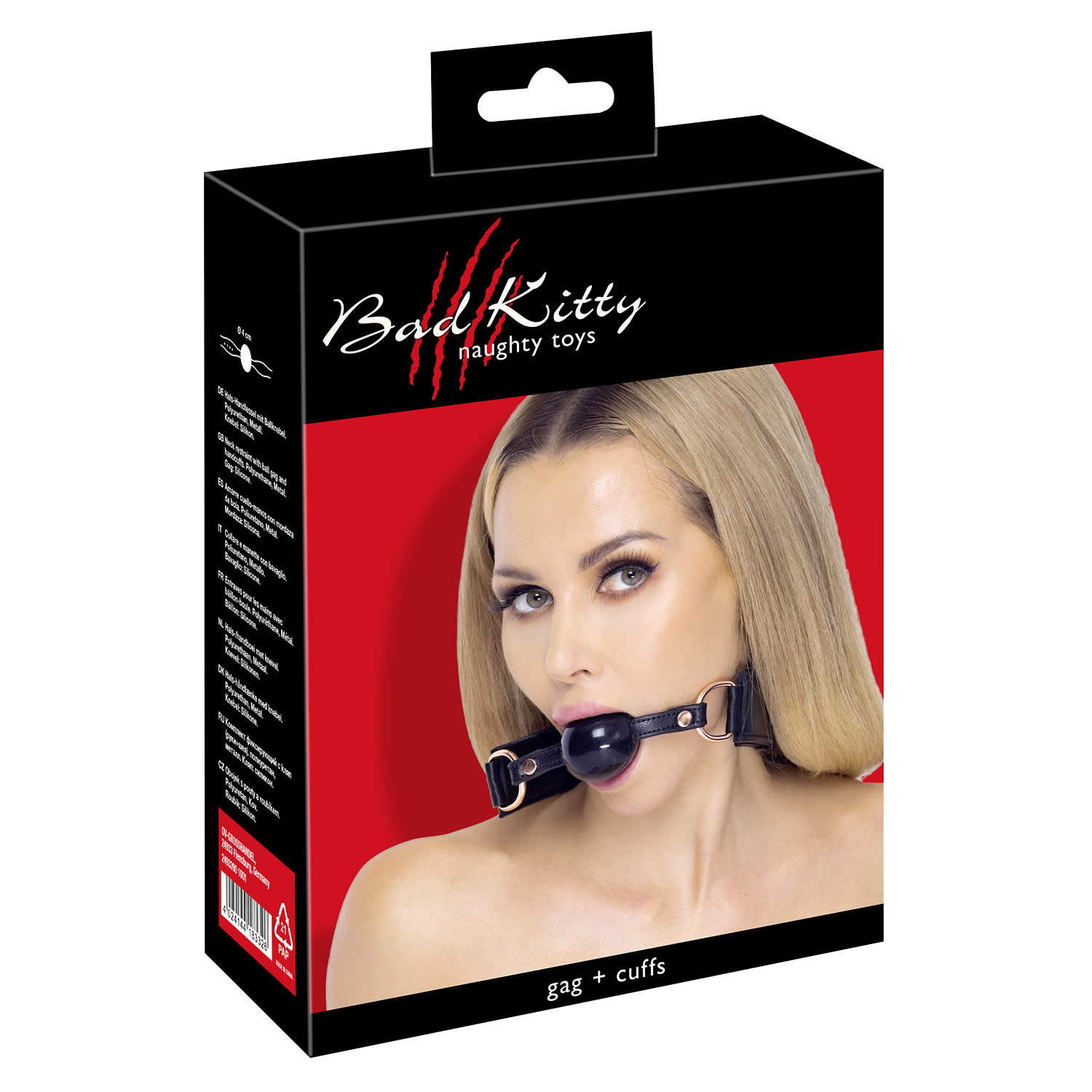 Bad Kitty Gag Ball in Silicone with Handcuffs