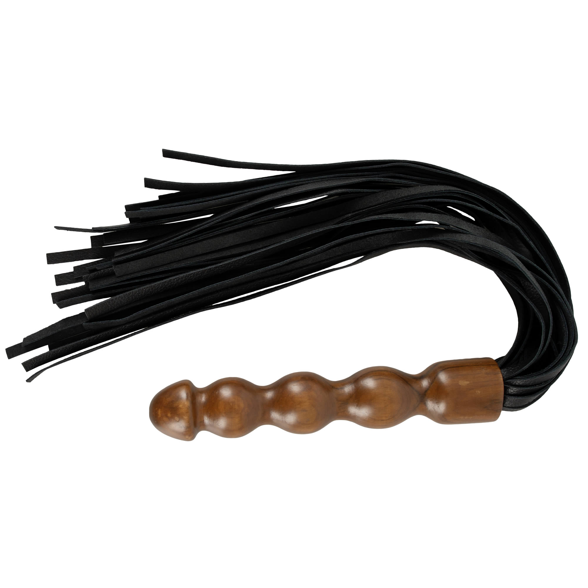 Leather Flogger with Wood Grip