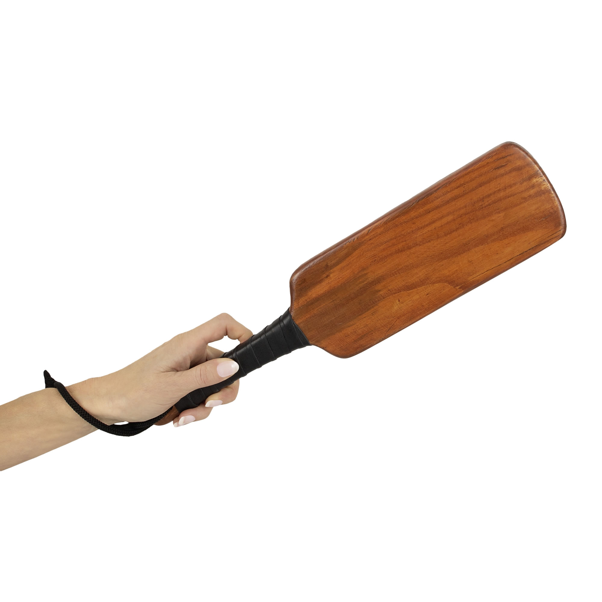 Spanking Paddle made of Wood with Leather Grip