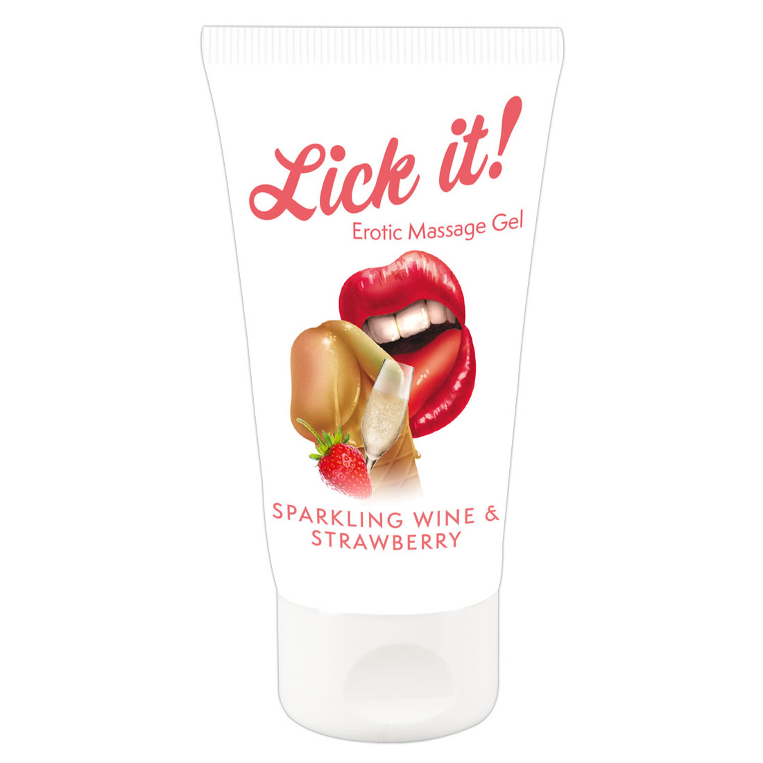 Lick-it Jordbær og Champagne Massage Olie