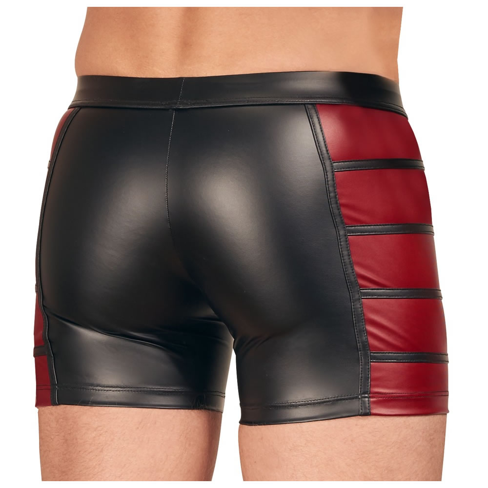 Mens Wetlook Pants Boxers with Red Sides