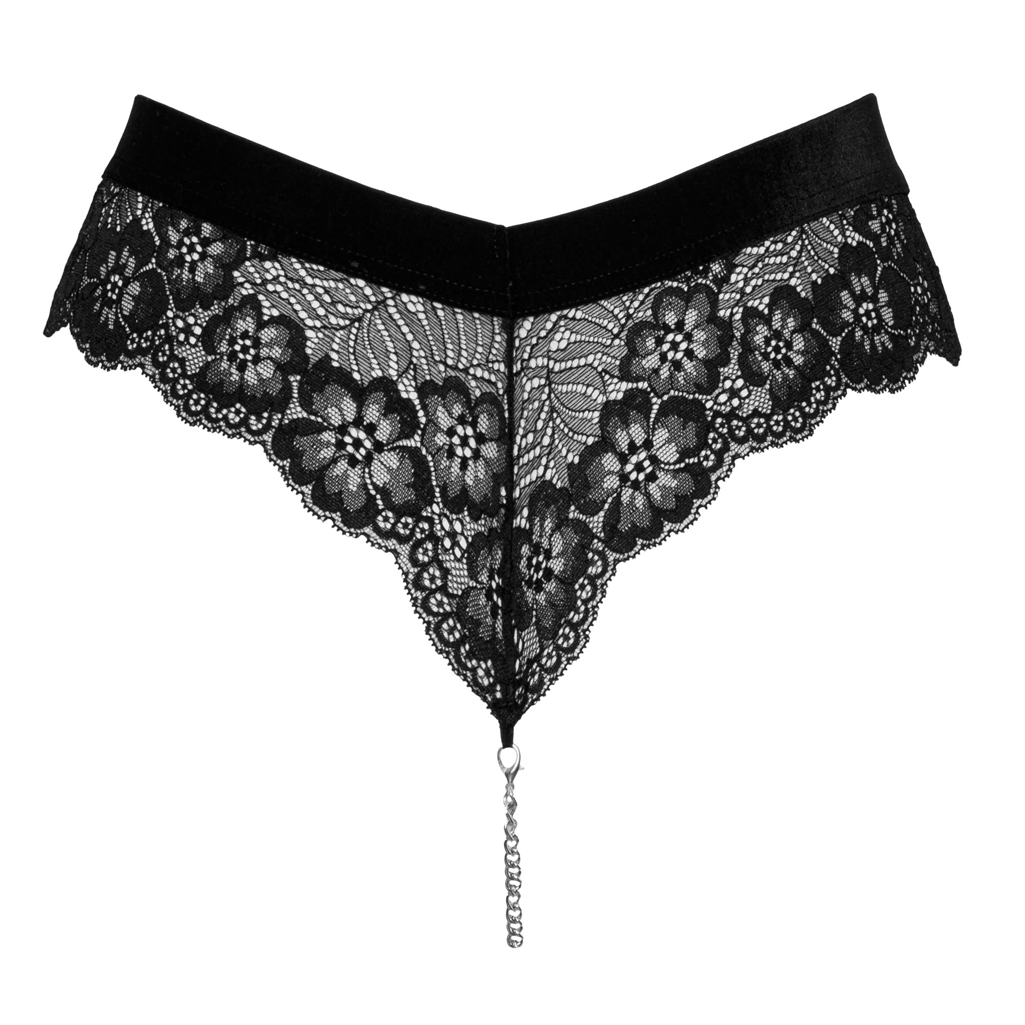 Lace Panties with Velvet and a Stimulating Chain