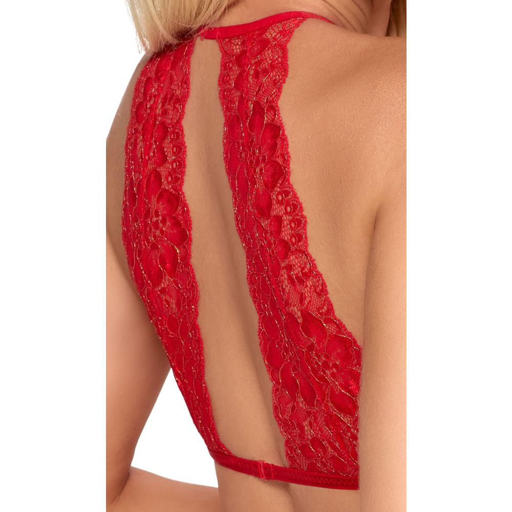 Kissable Lingerie Set in Red Lace with Satin Bow