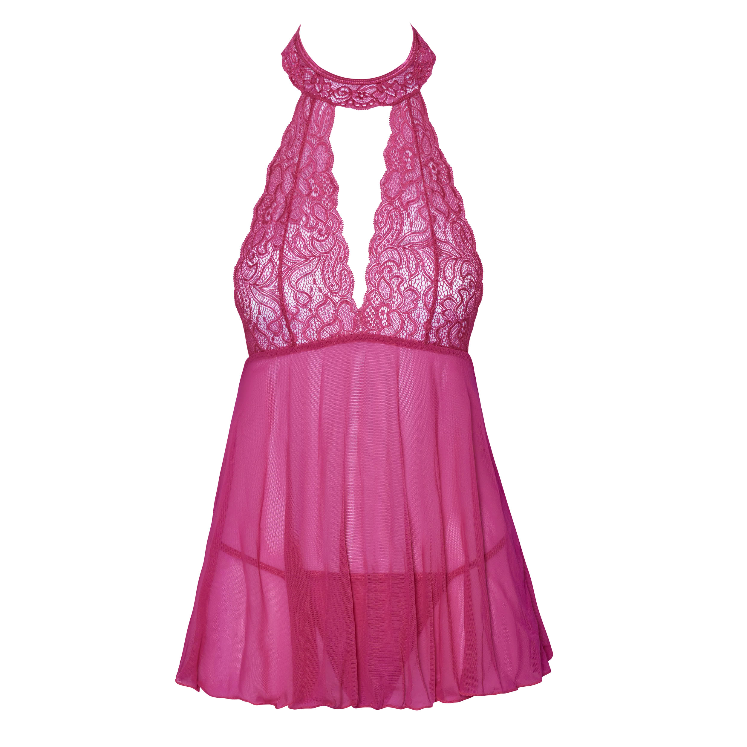 Lace and Tulle Babydoll in Pink