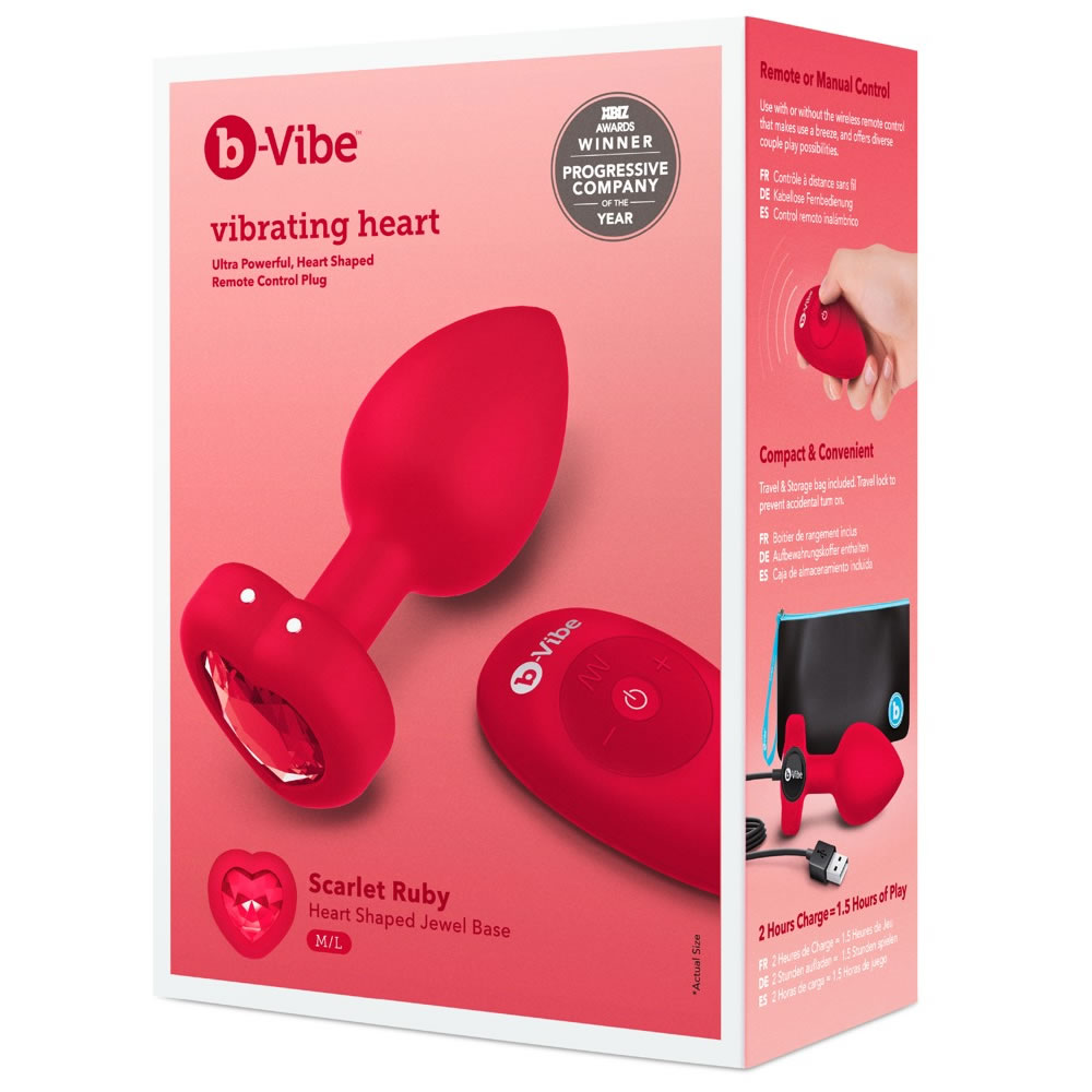 B-Vibe Vibrating Heart Analplug mit Fernbedienung