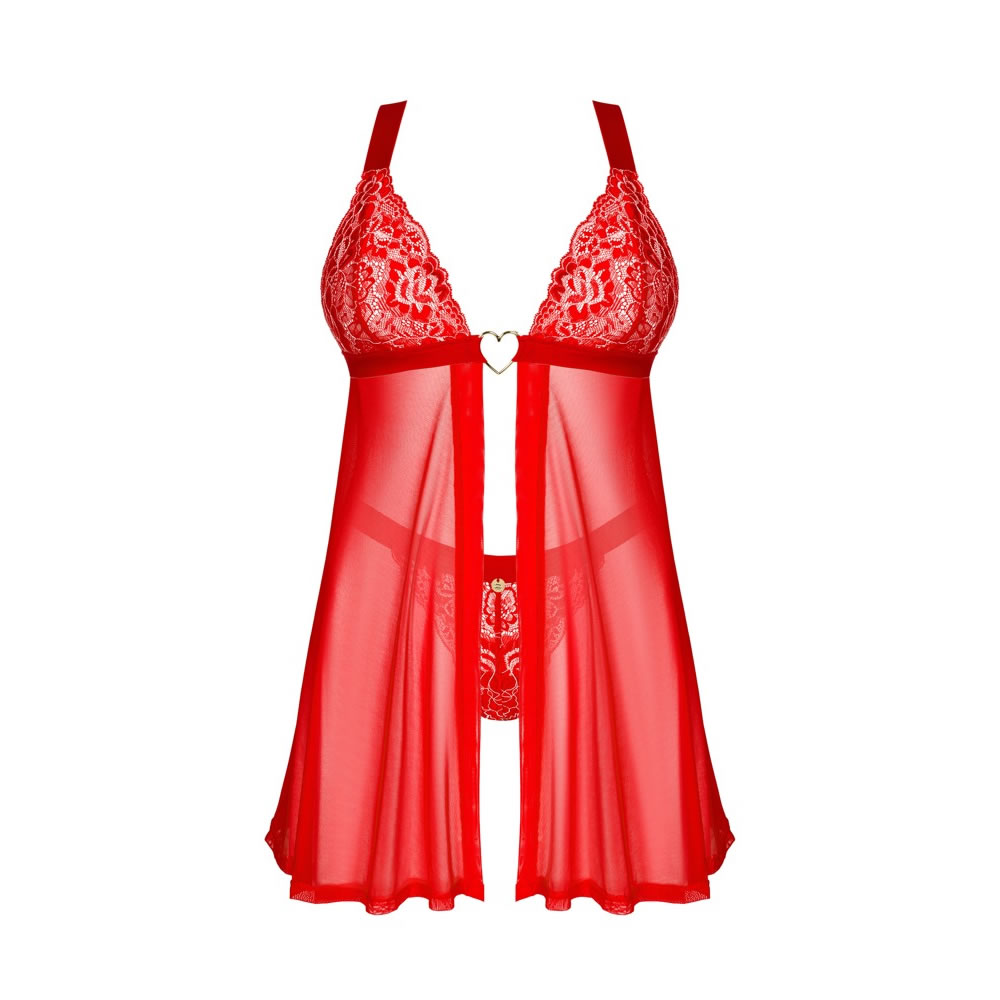 Obsessive Elianes Lace Babydoll in Red