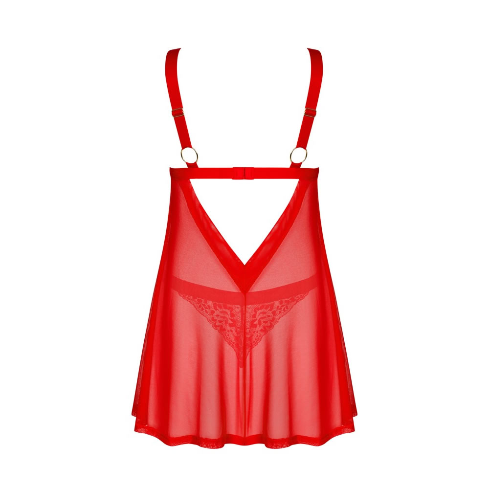 Obsessive Elianes Lace Babydoll in Red