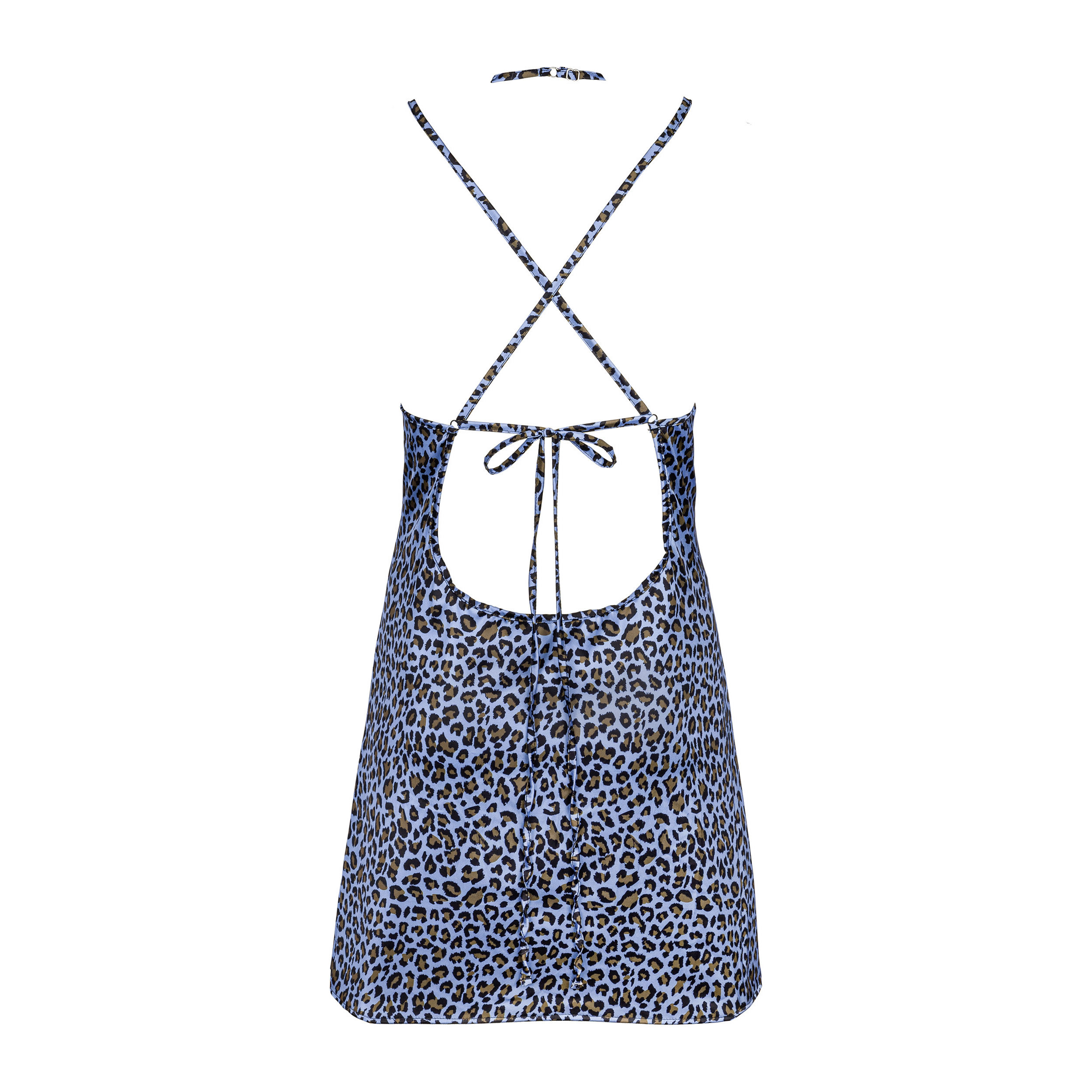 Obsessive Chemise and String in Blue Leopard