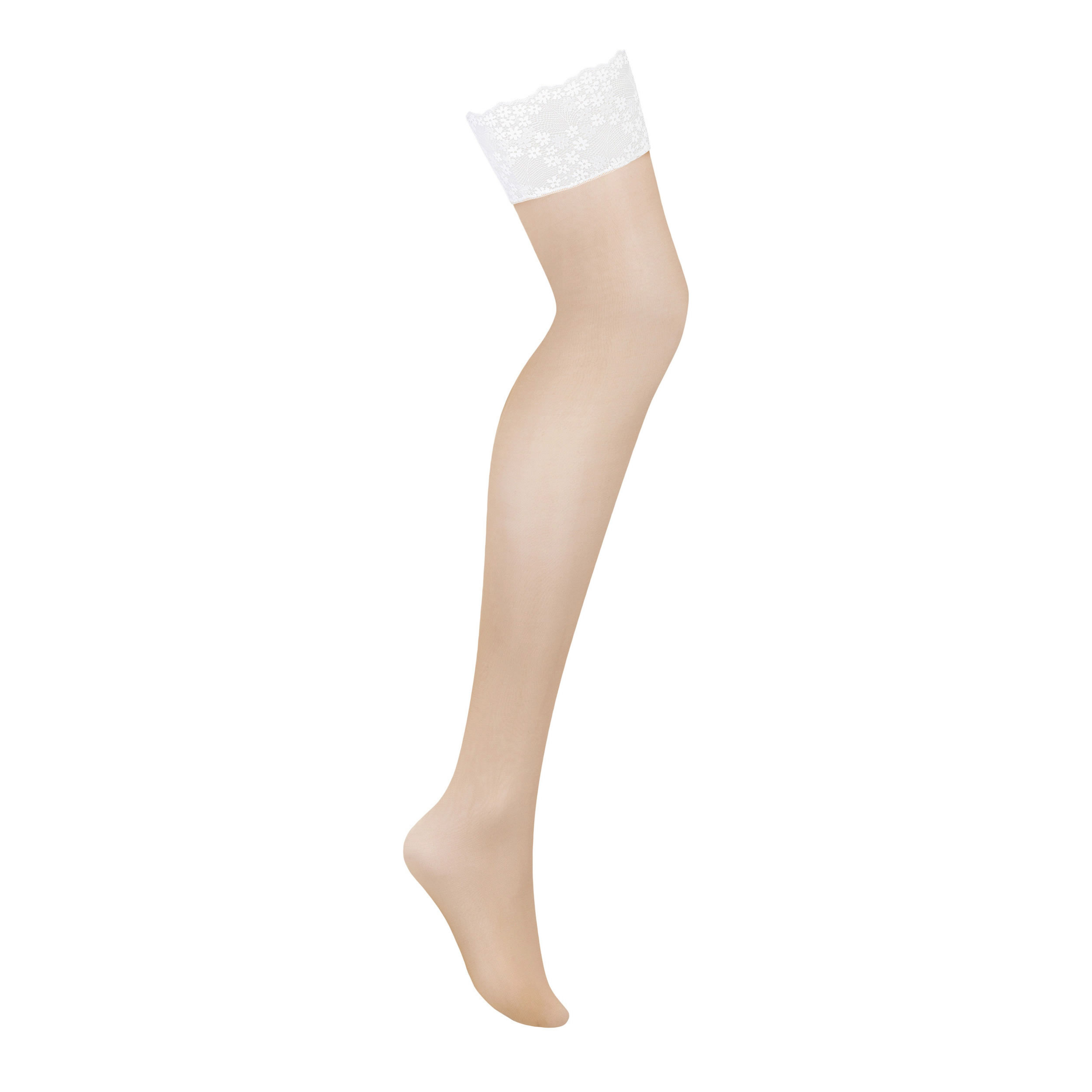 Obsessive Heavenlly Stay-up Stockings in Nude with White Lace