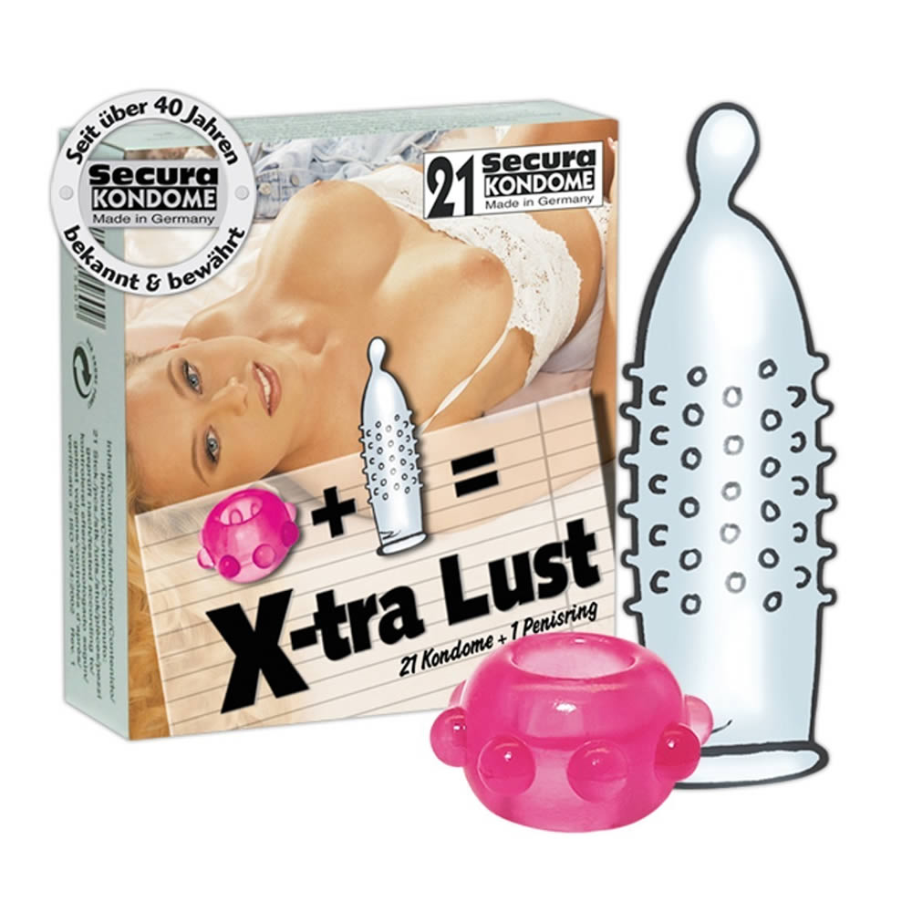 Secura X-tra Lust Condoms with Cock Ring