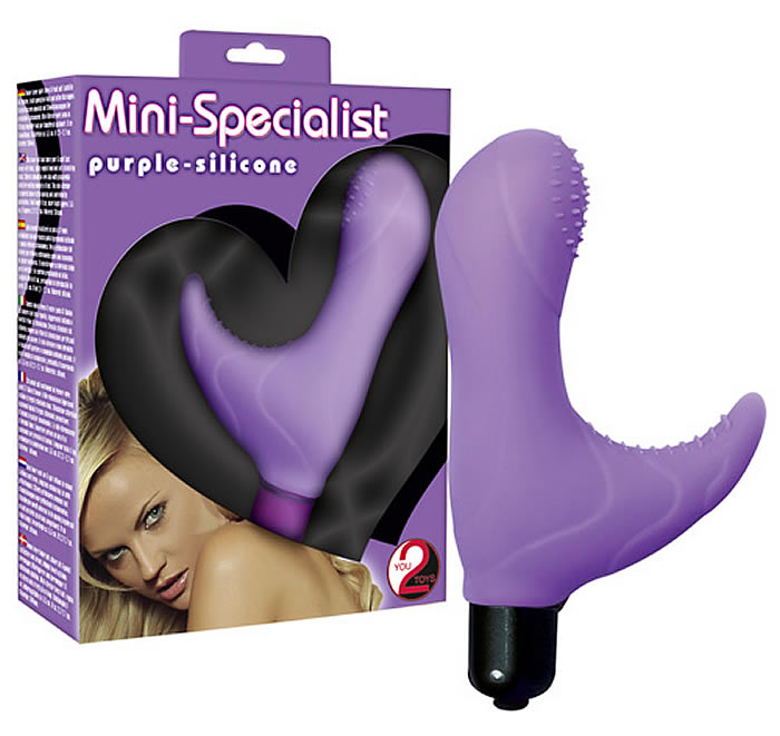 Mini-Specialist Purple Dildo Vibrator med klitstimulator