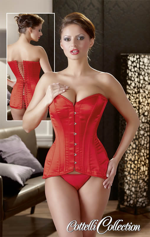 Corset in red satin