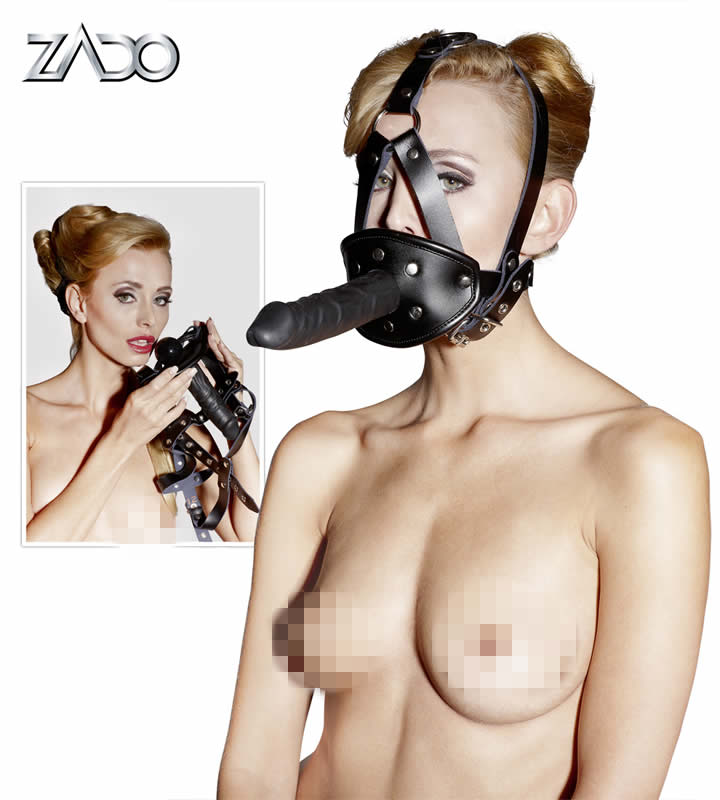Head Harness with Gagball and dildo