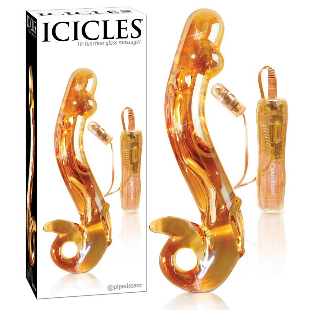 Icicles no. 35 Glass Dildo with Vibrator