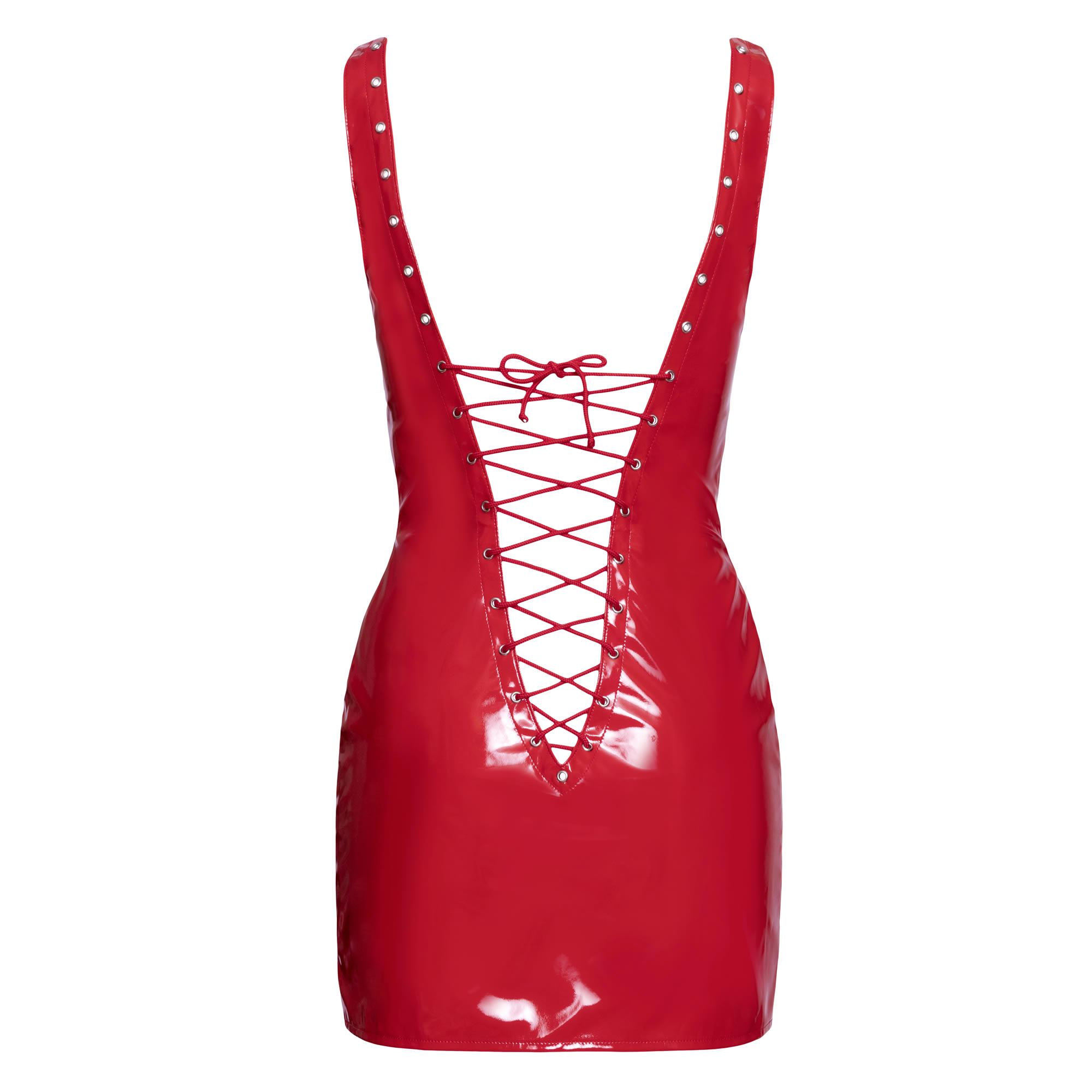 Red Vinyl Dress with Lacing