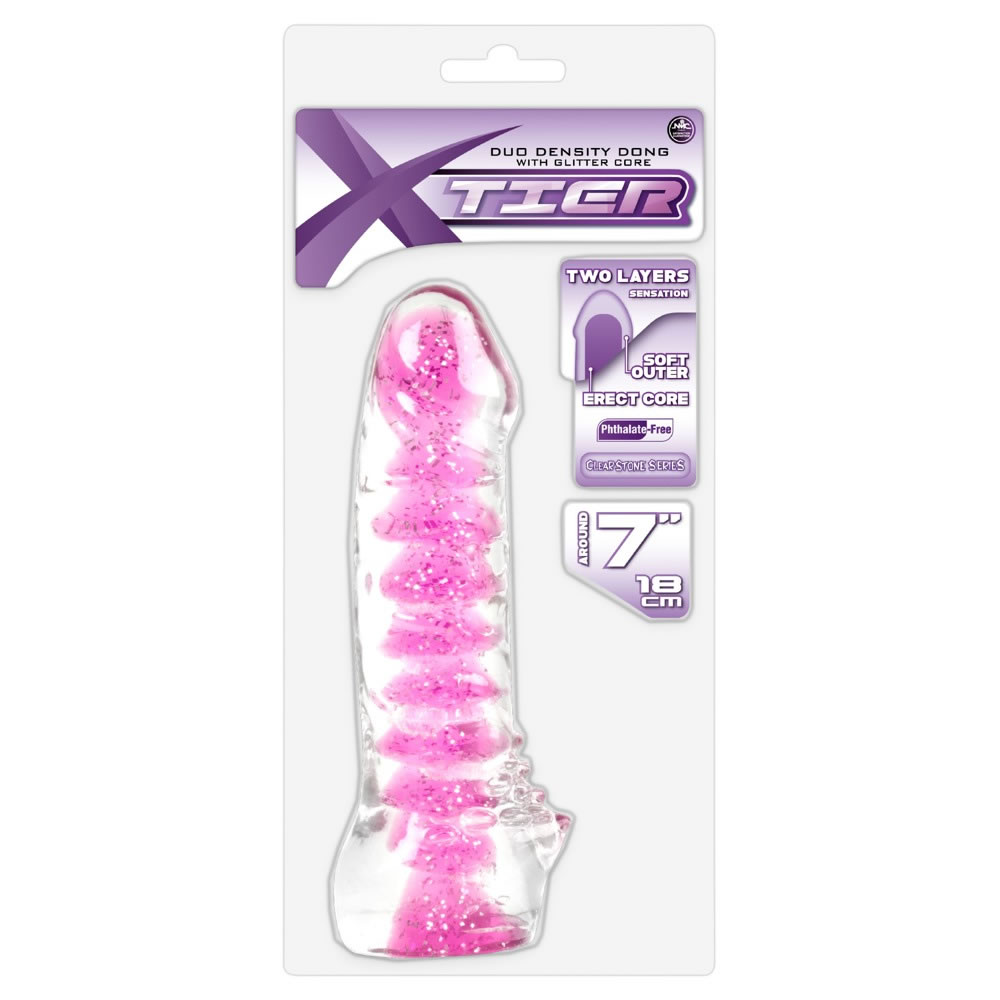 X-Tier Dildo Purple Med Glitter 18 cm