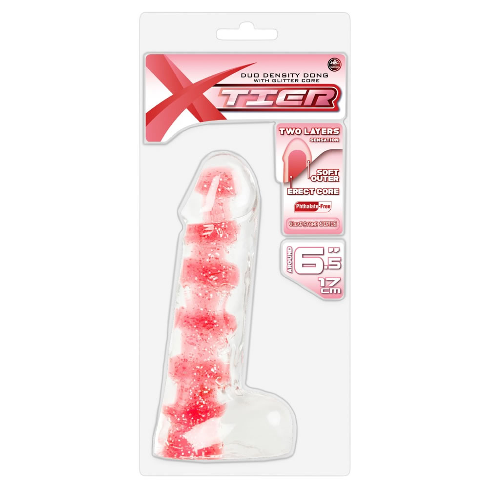 X-Tier Dildo Red Med Glitter 16 cm