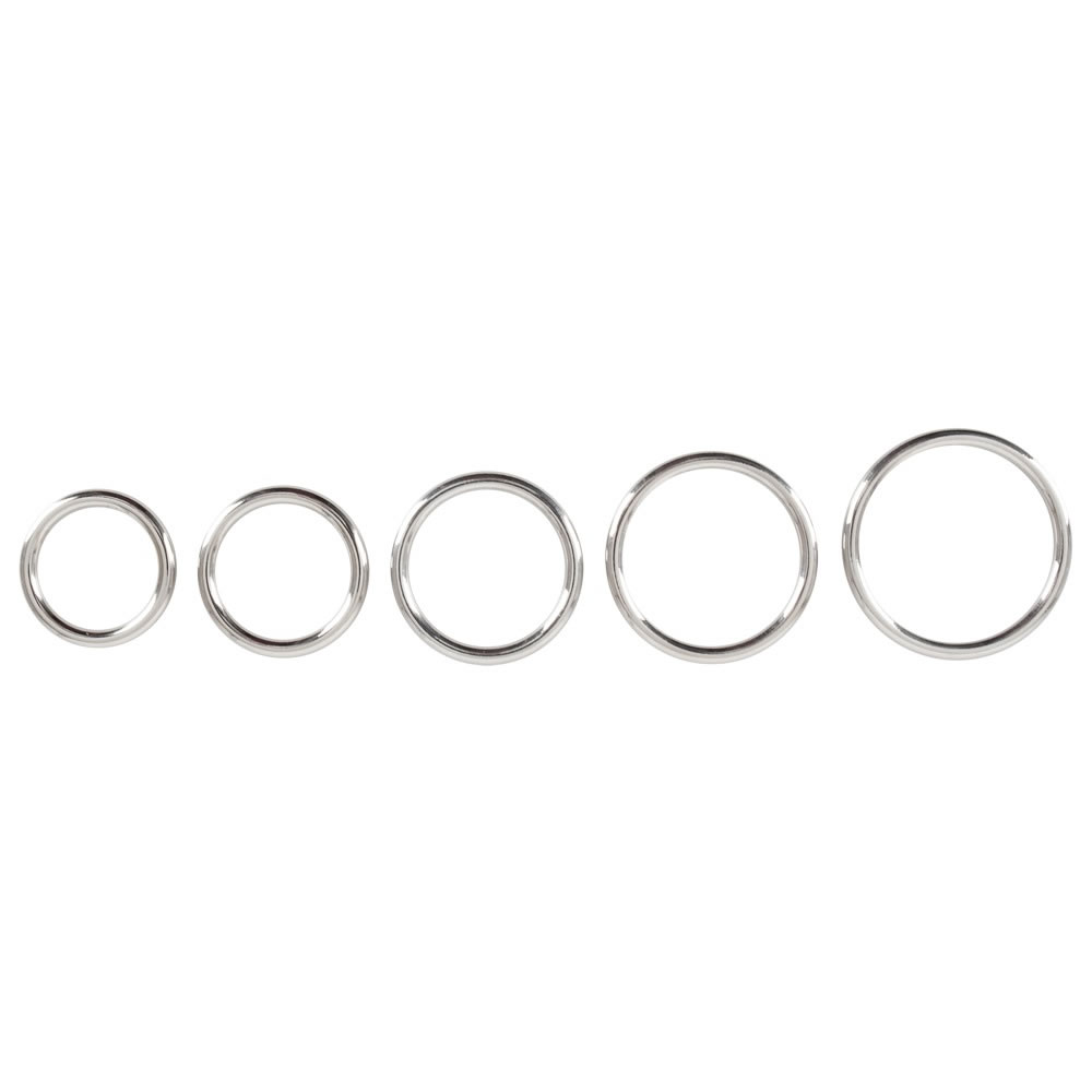 Cock Ring Set with 5 Metal Cock Rings