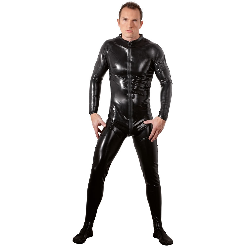 Latex Jumpsuit for Men in Black