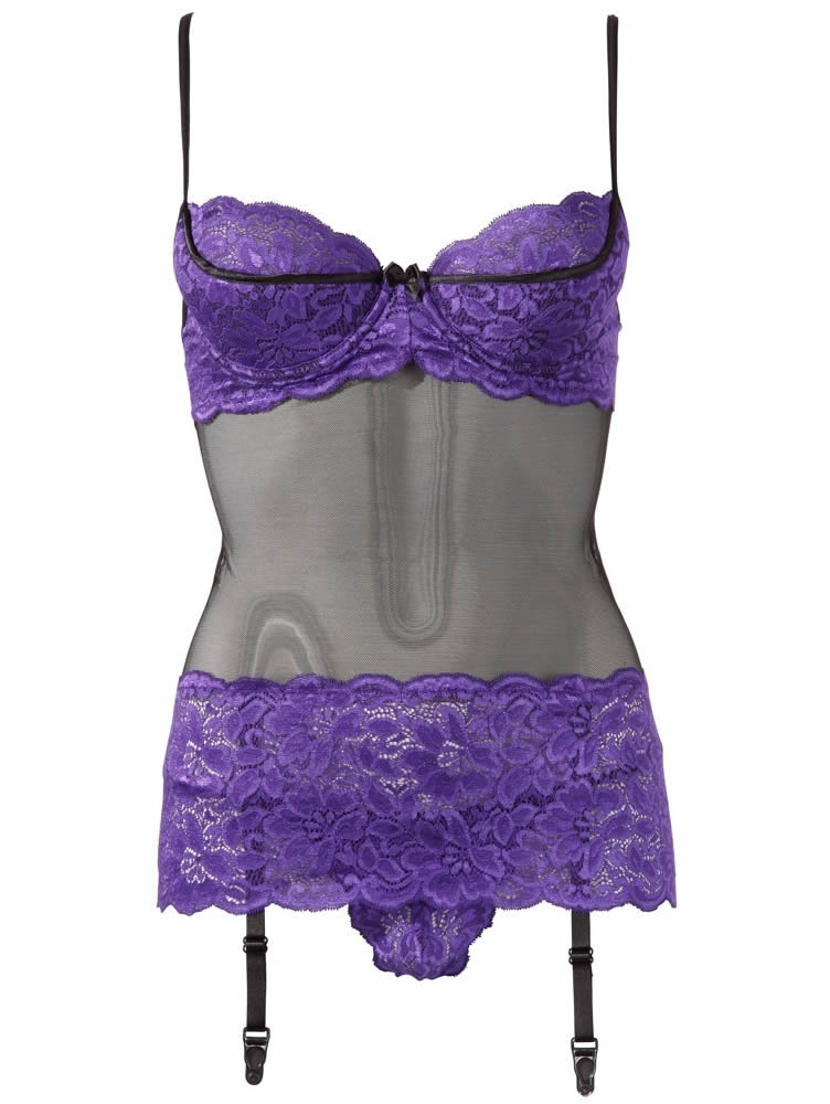 Shirley of Hollywood Lingerie Dress in Black and Purple