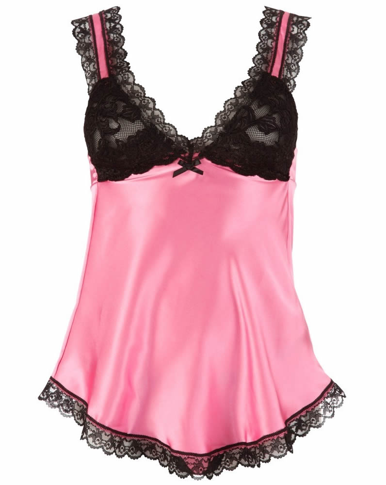 Shirley of Hollywood Babydoll in Pink and Black