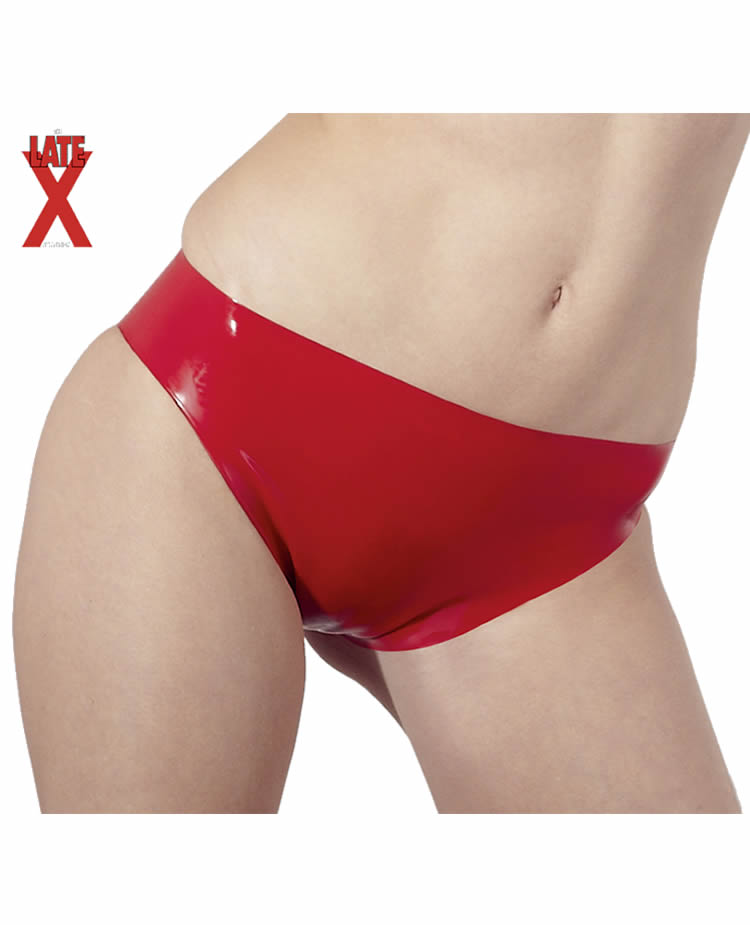 Latex Briefs in Red