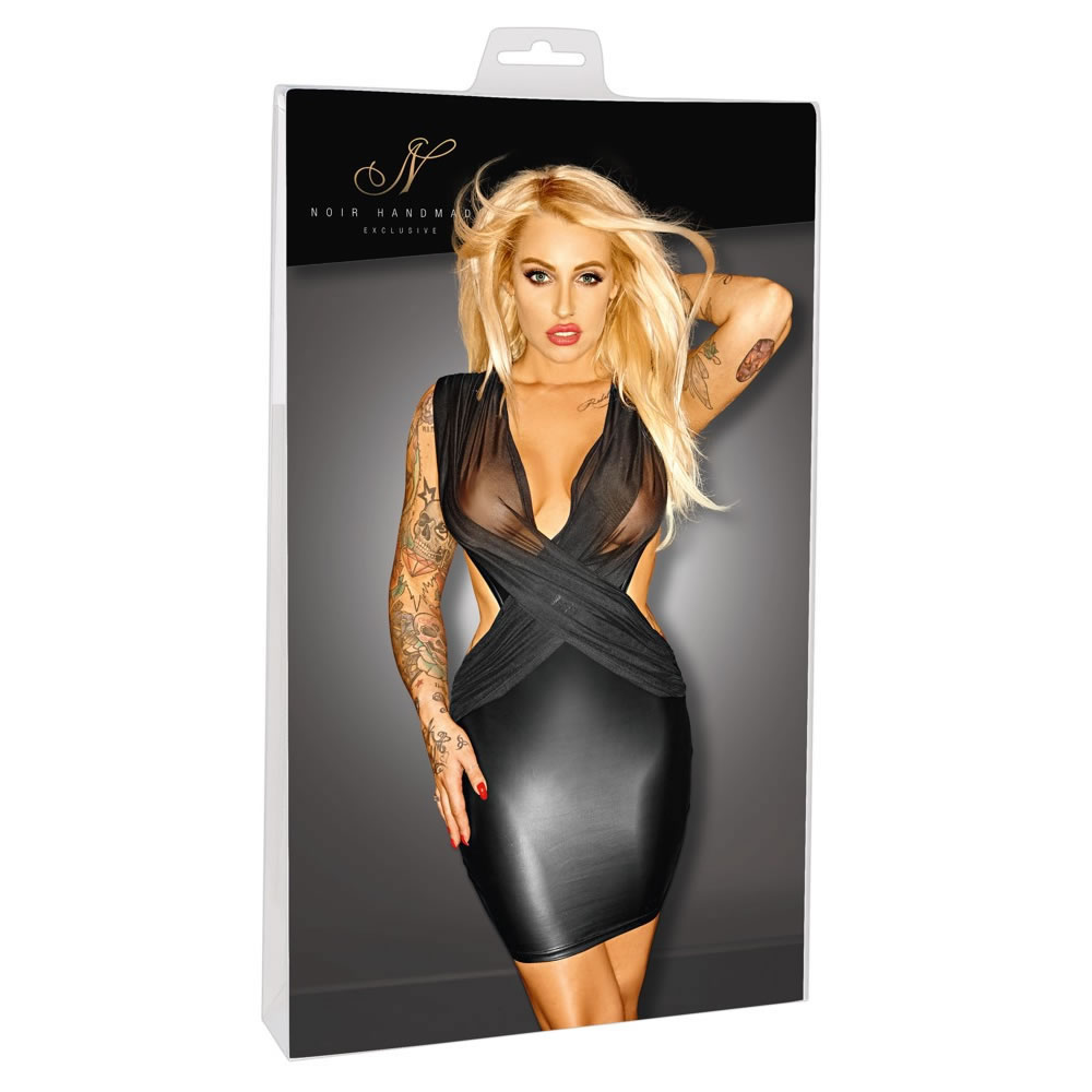 Noir Exclusive mini dress with transparent top