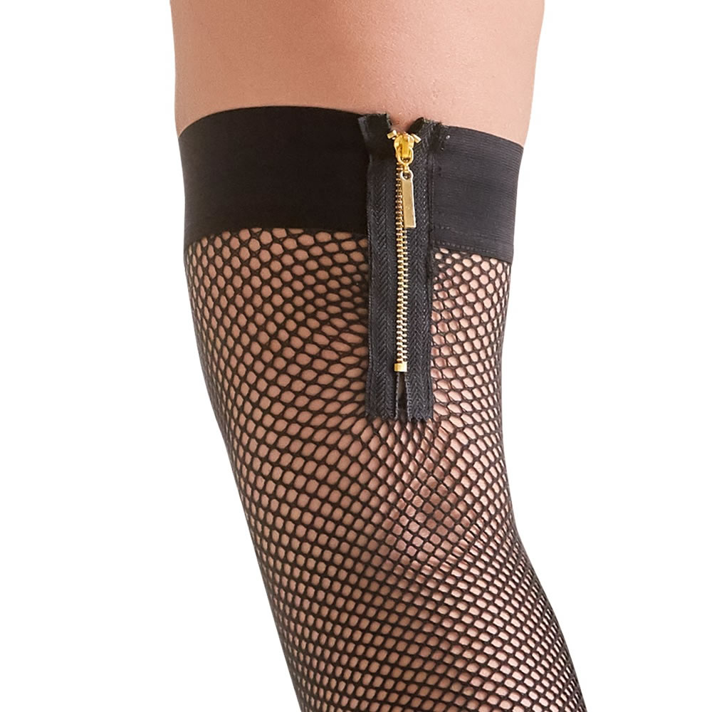 Stay Up Net Stockings with Zipper