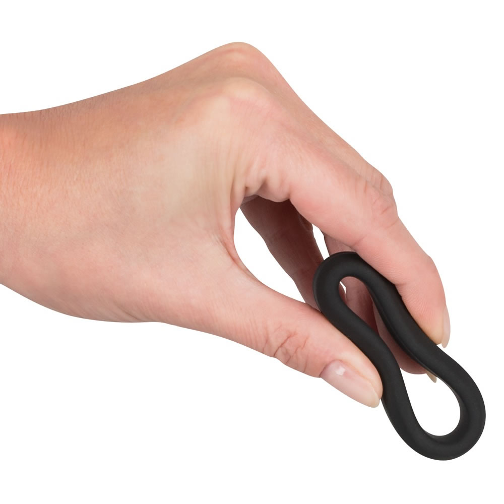 Black Velvet Silicone Cock Ring in Black