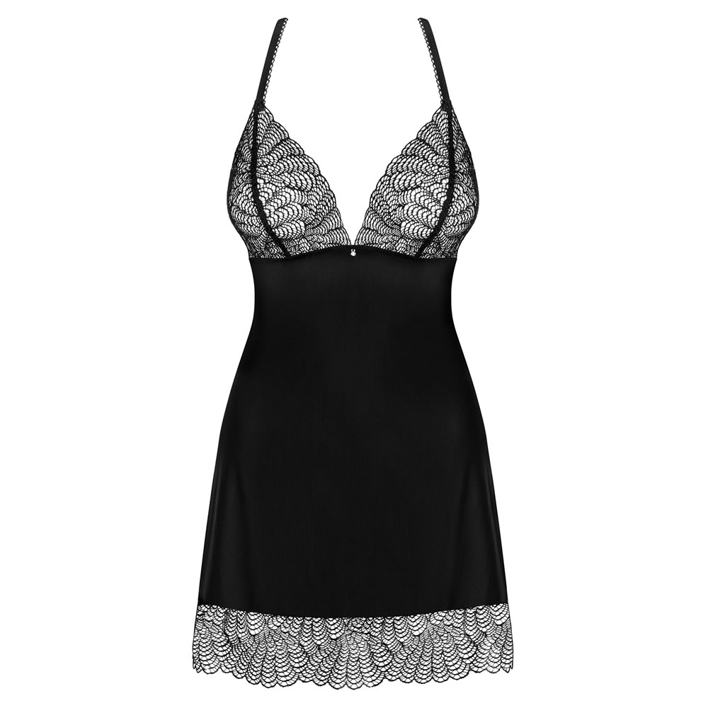 Obsessive Chemise with Lace and Fitted Waist