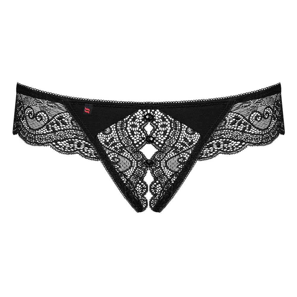 Obsessive Open Crotch Lace String