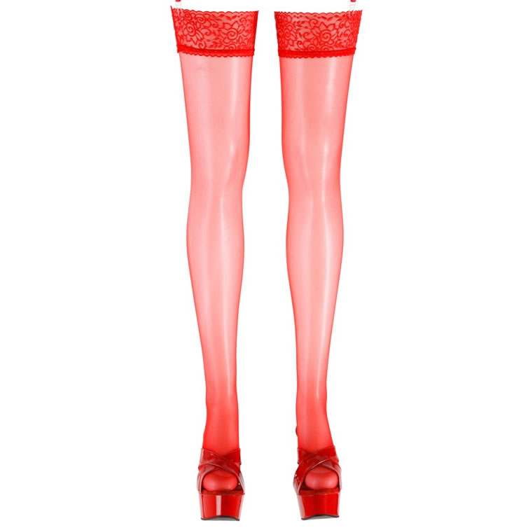 Red Suspender Stockings