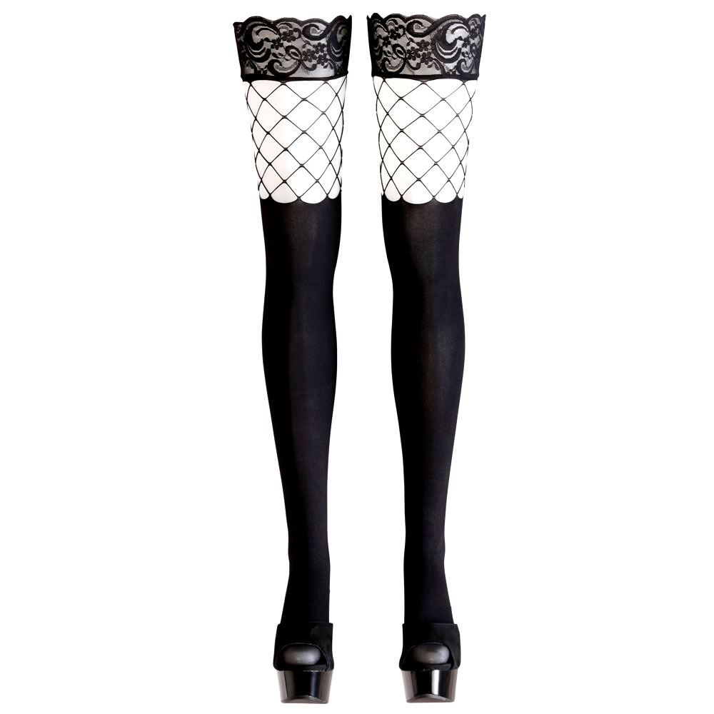 Stay-Up stockings black with nettop