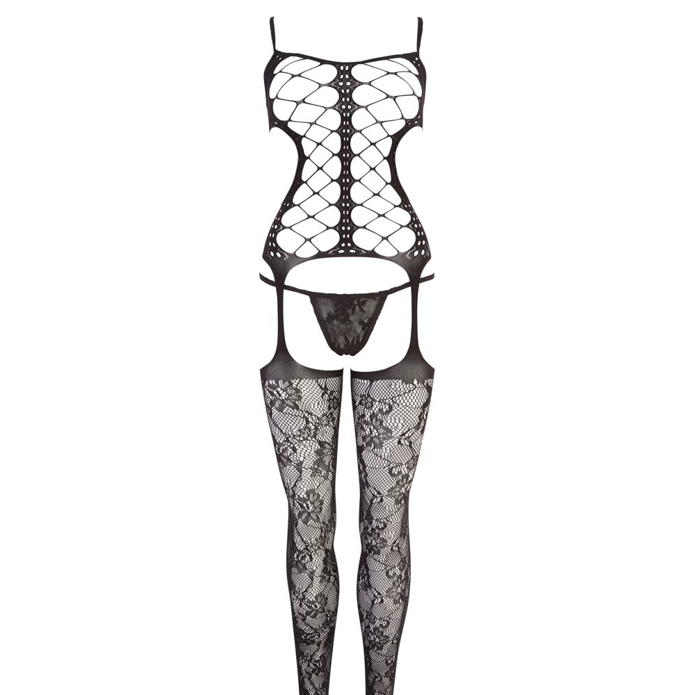 One-Piece Suspender set with String and Stockings