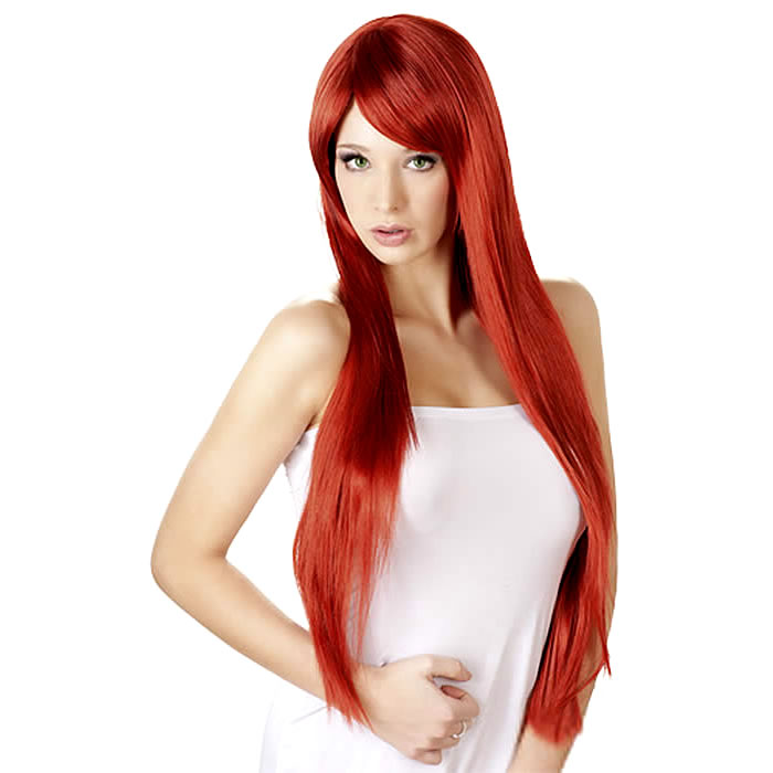 Wig with Long Red Hair
