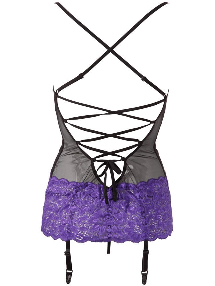 Shirley of Hollywood Lingerie Dress in Black and Purple