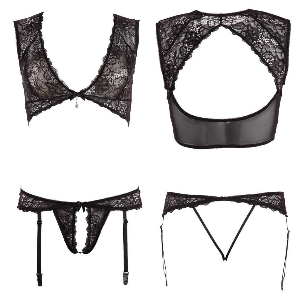 Lace Top with Suspenderstring