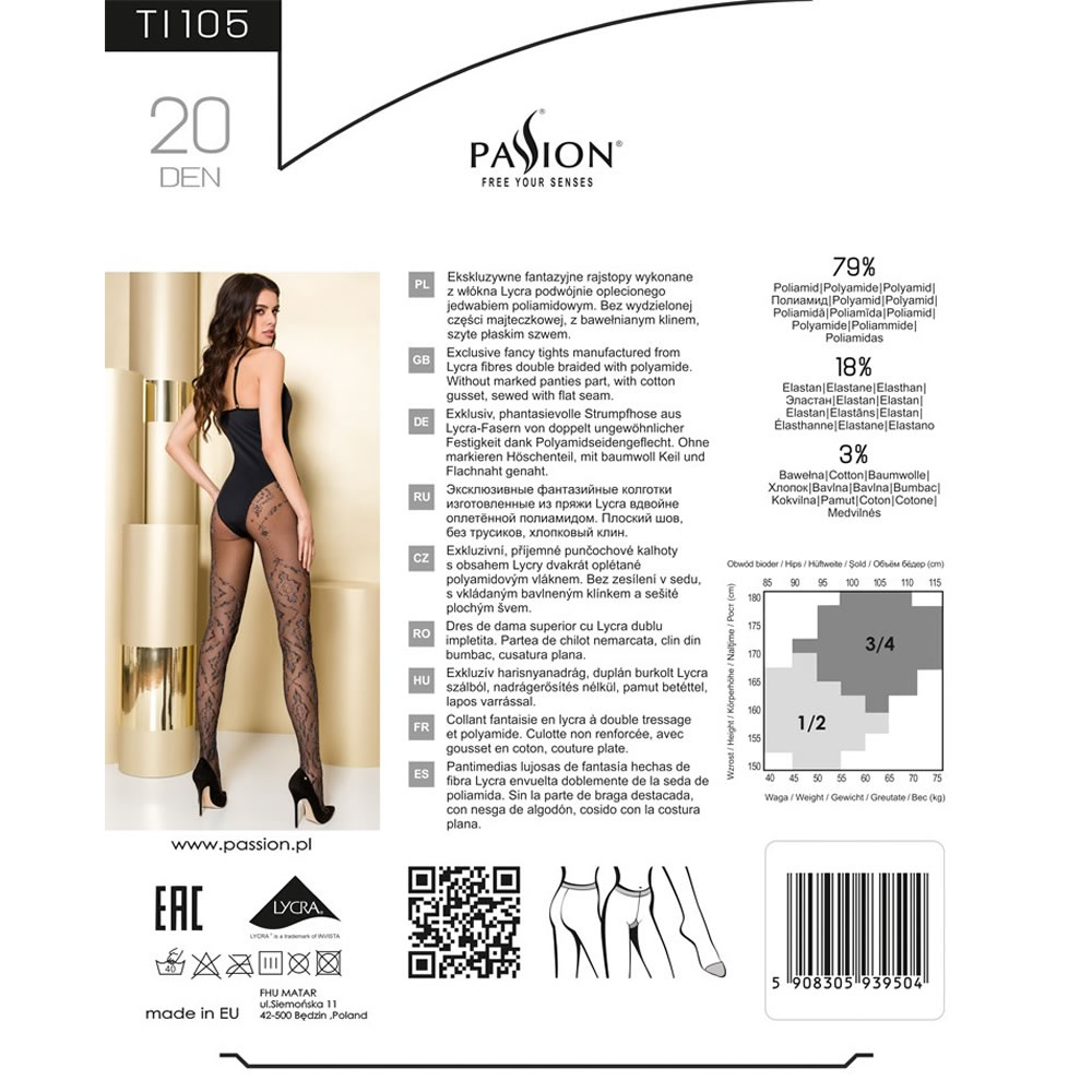 Passion TI105 Patterned Tights 20 Denier