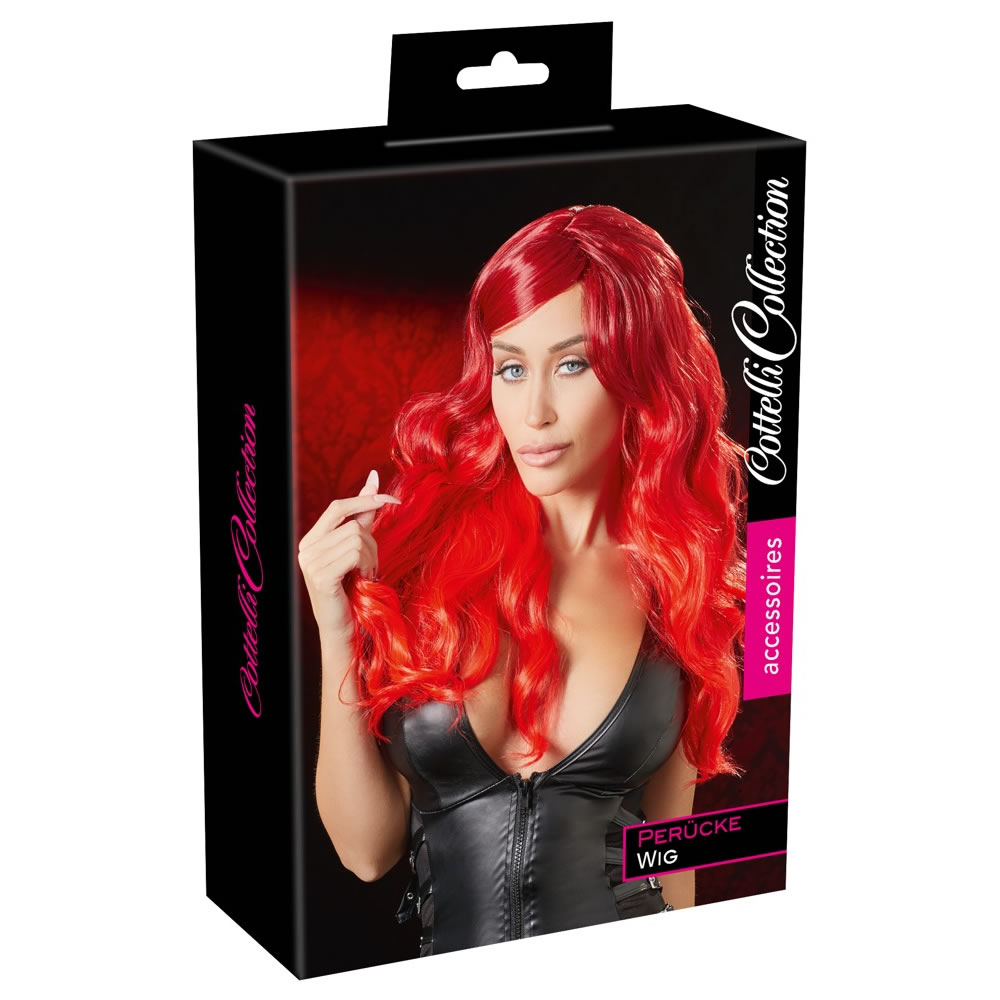 Red Wig with wavy long hair