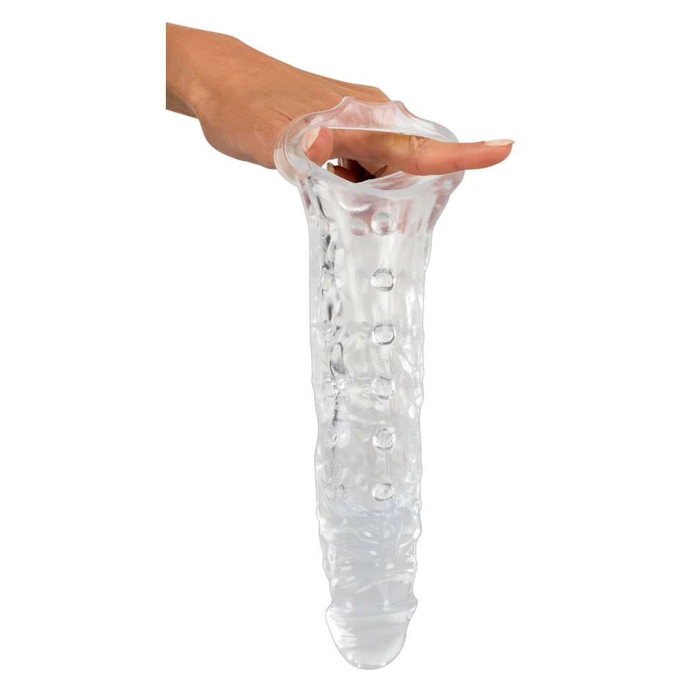 Crystal Skin Penis Sleeve with Testicle Ring