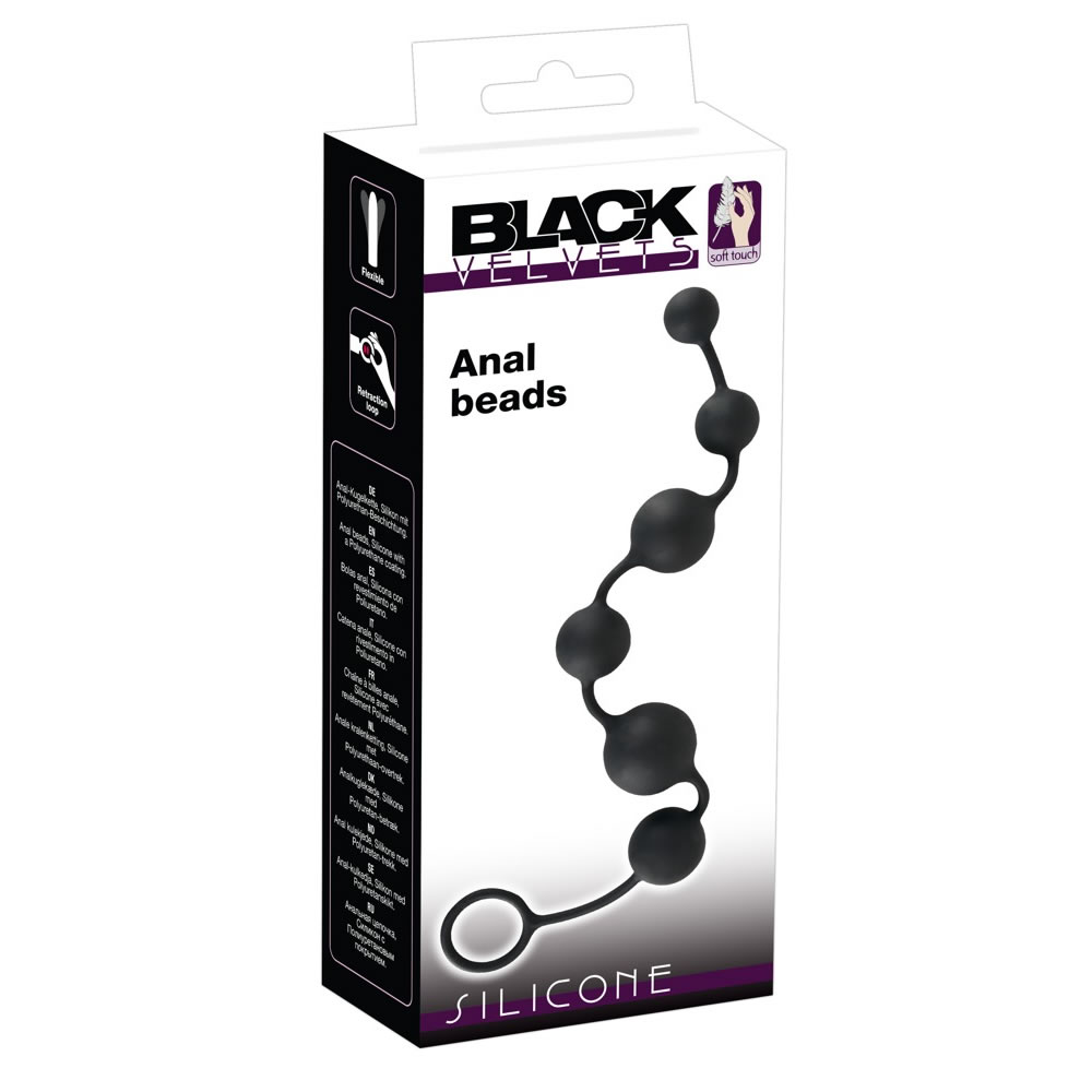 Black Velvet Silicone Anal Beads