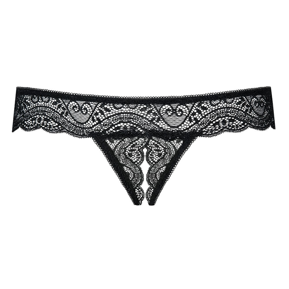Obsessive Open Crotch Lace String