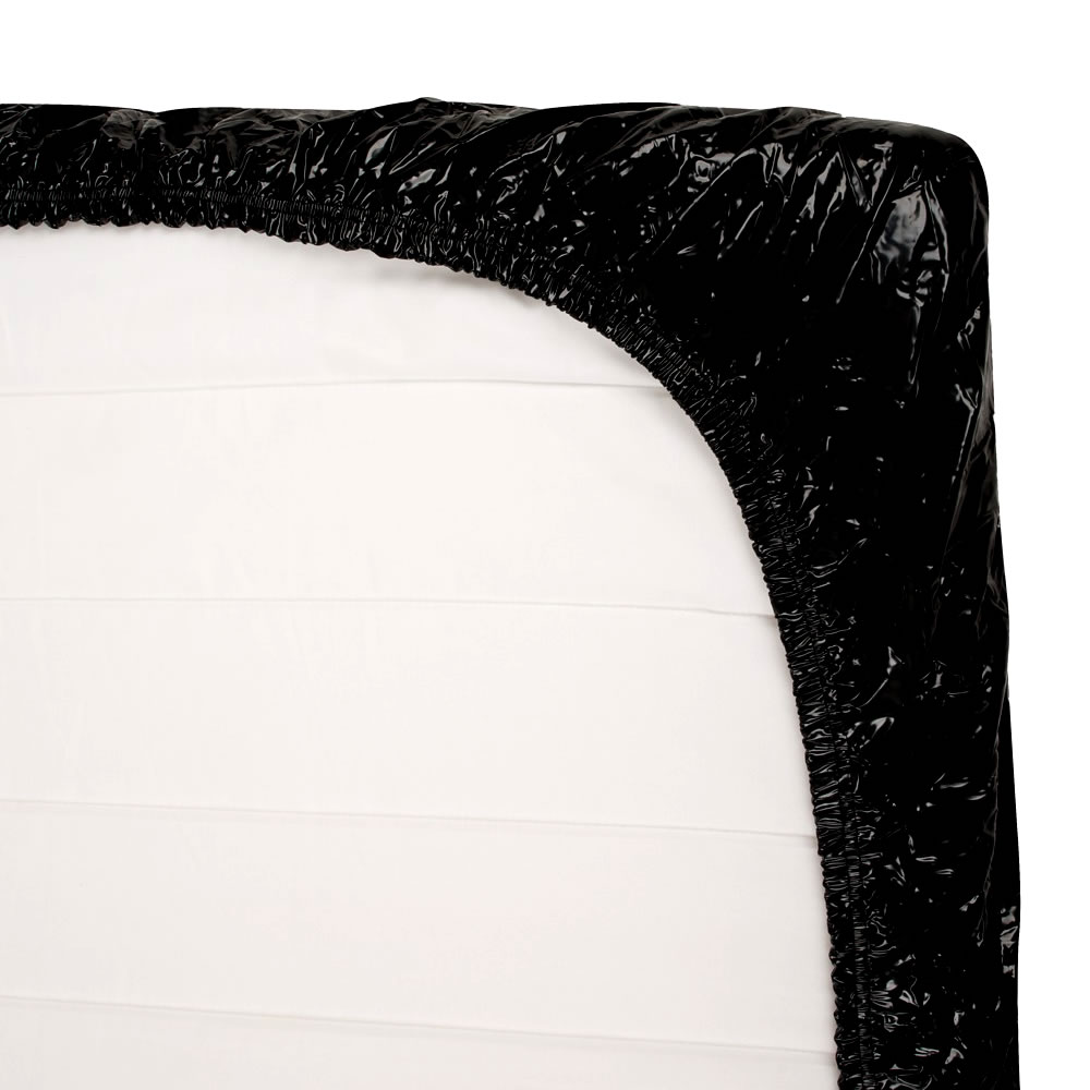 Stretch Orgy Vinyl Bed Sheet in Black