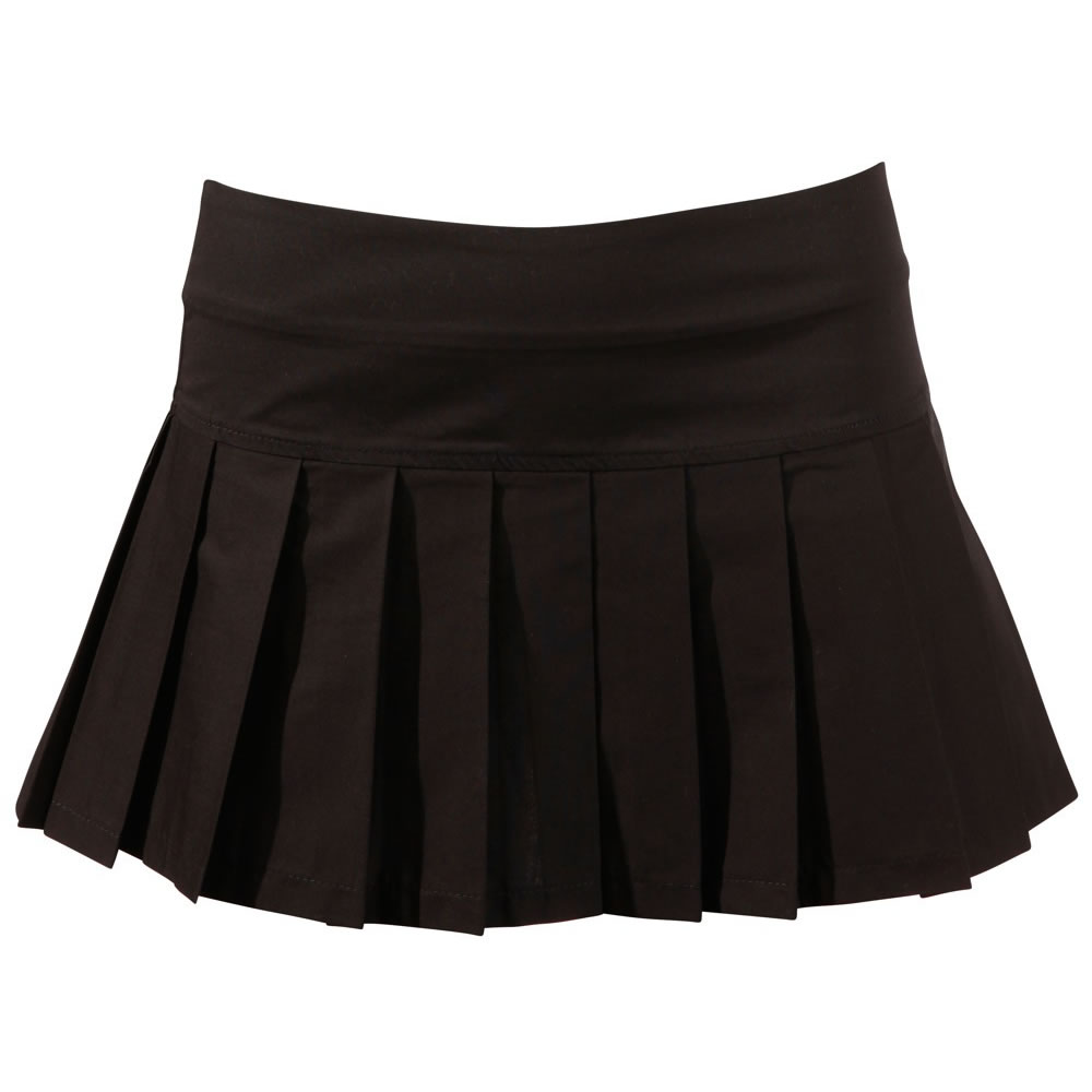 Pleated mini skirt black